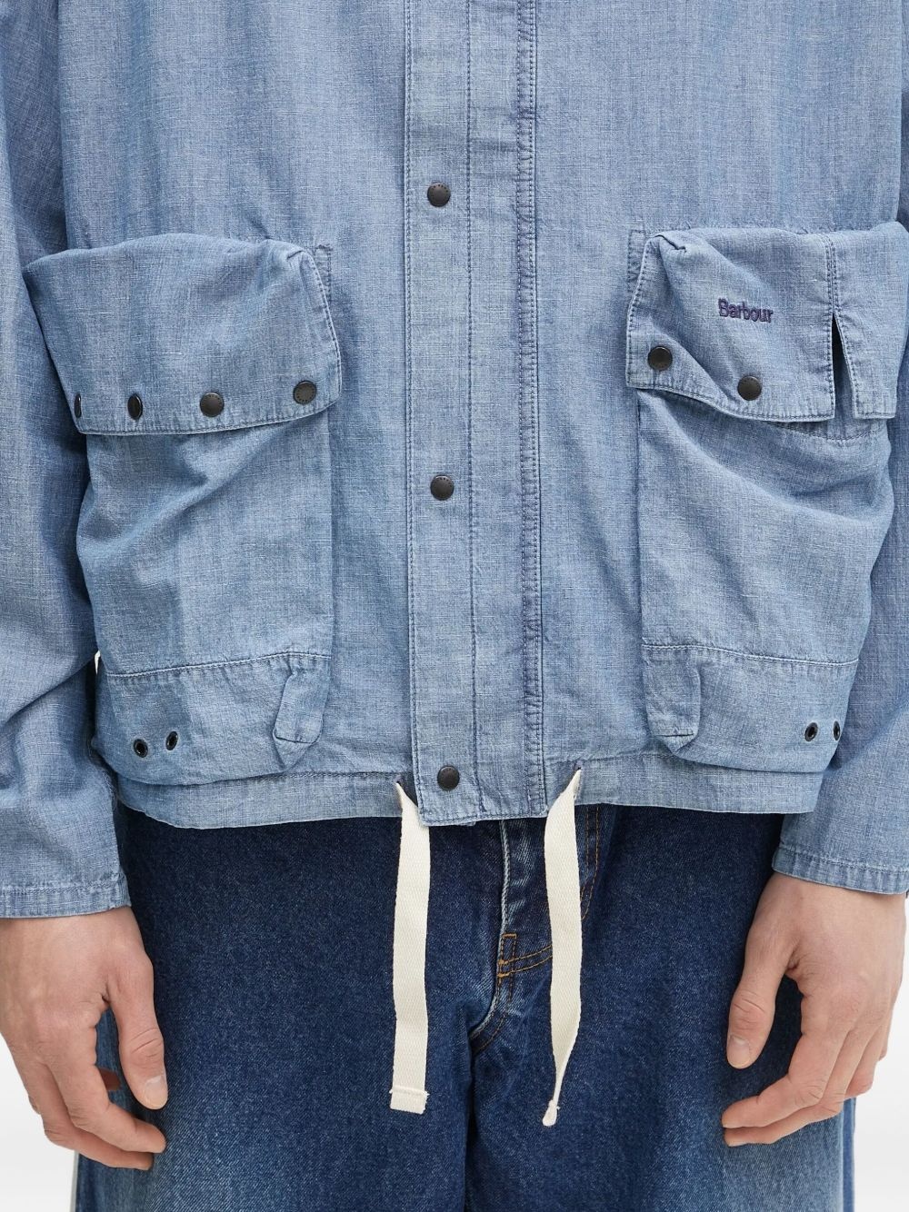 cotton-blend shirt jacket - 5