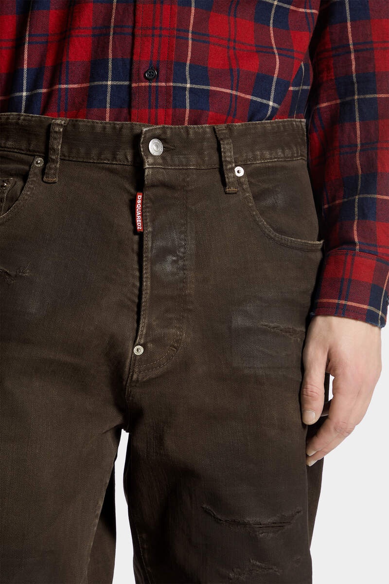 BULL LEATHERETTE WASH LOOSE JEANS - 5