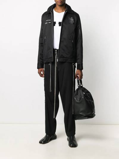 Yohji Yamamoto chain-detail straight leg trousers outlook