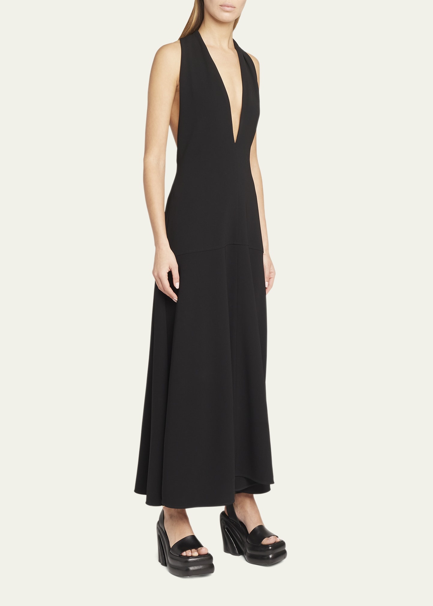 Matte Viscose Crepe Twist-Back Maxi Dress - 4