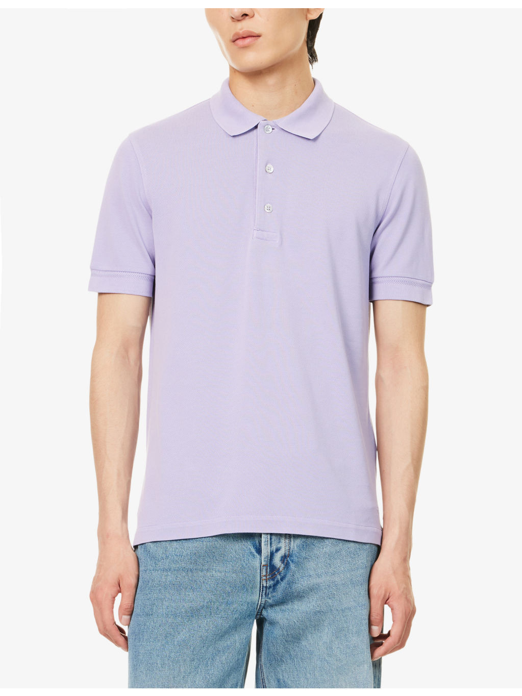 Short-Sleeve Piquet  Cotton-Blend Polo Shirt - 3