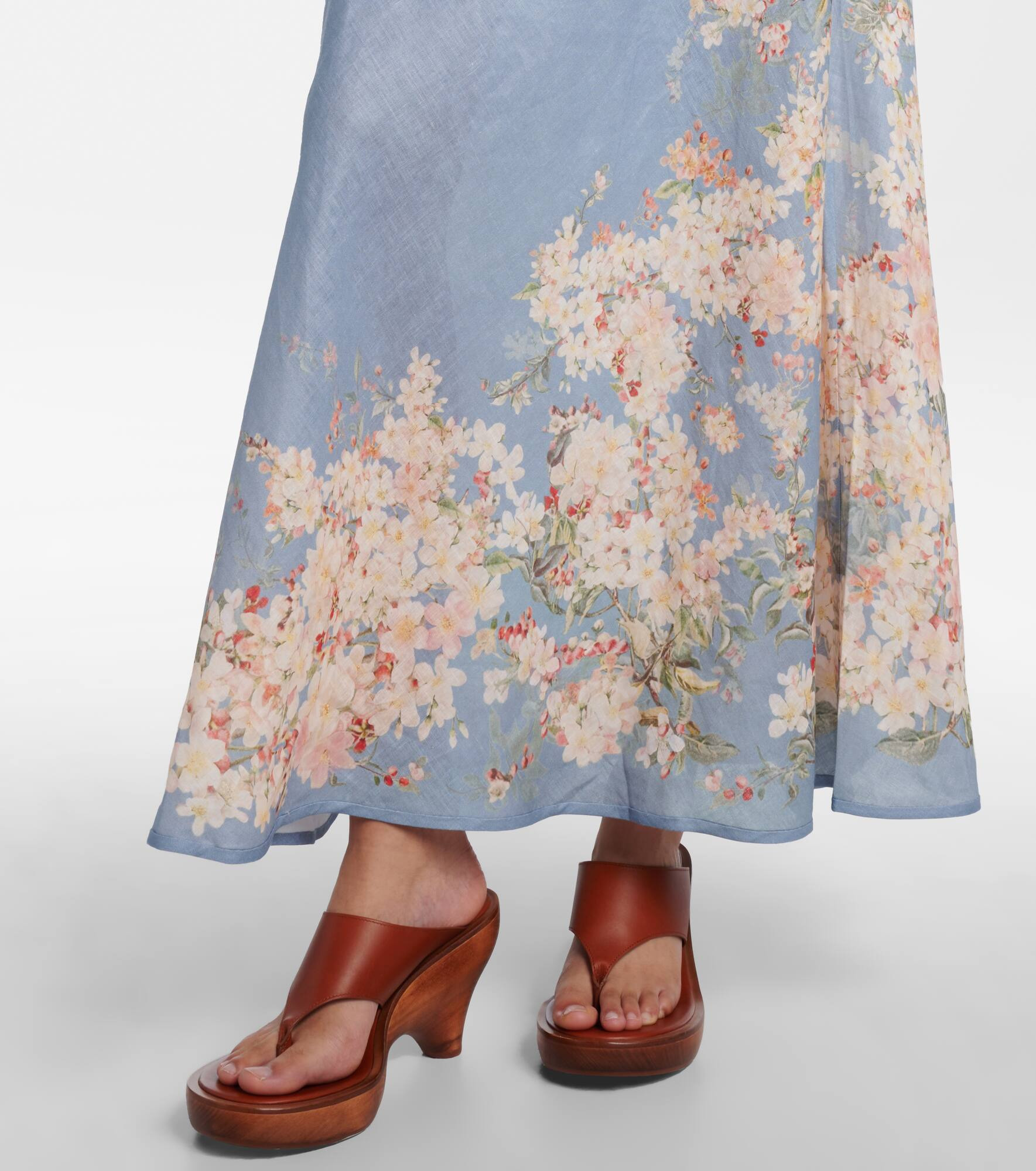 Cascadian floral linen maxi skirt - 5
