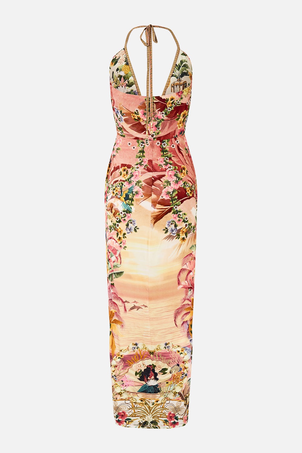V NECK GATHERED JERSEY DRESS - 7