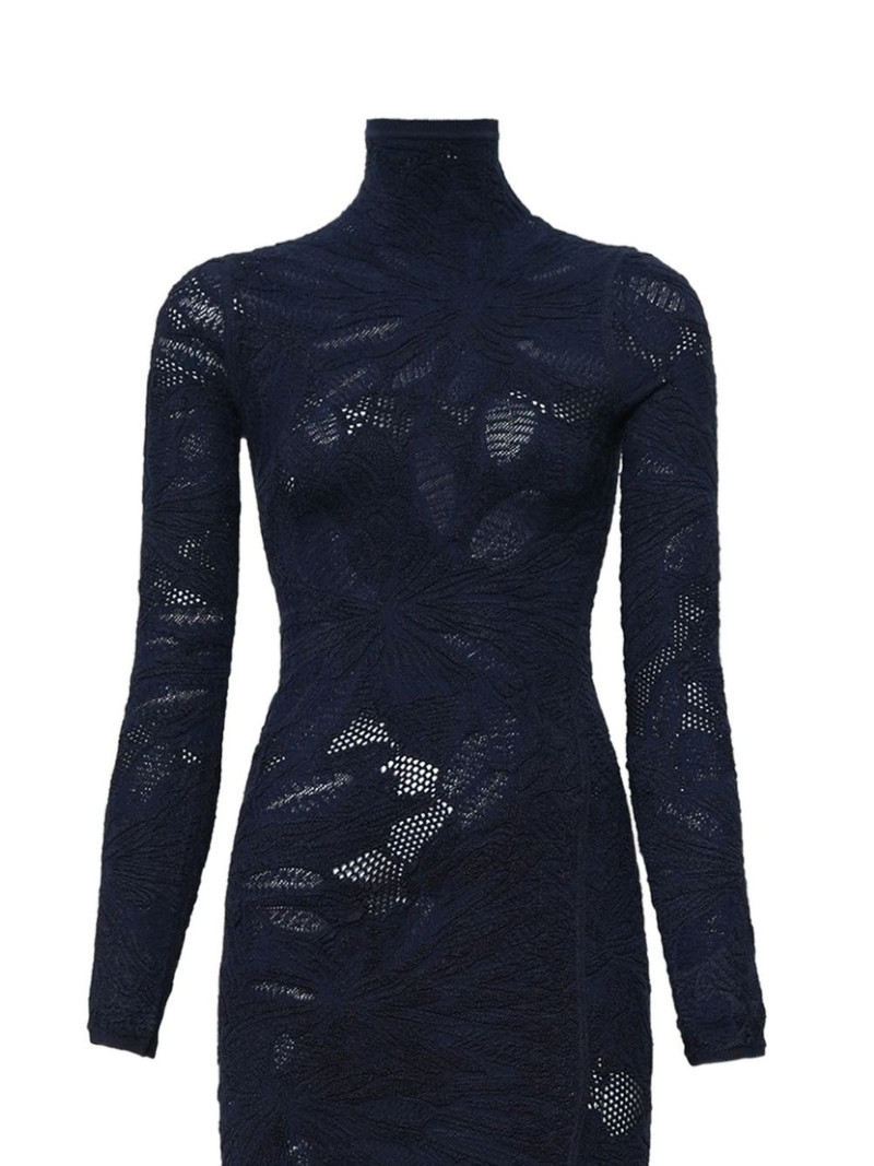 Alaïa high-neck floral midi dress outlook