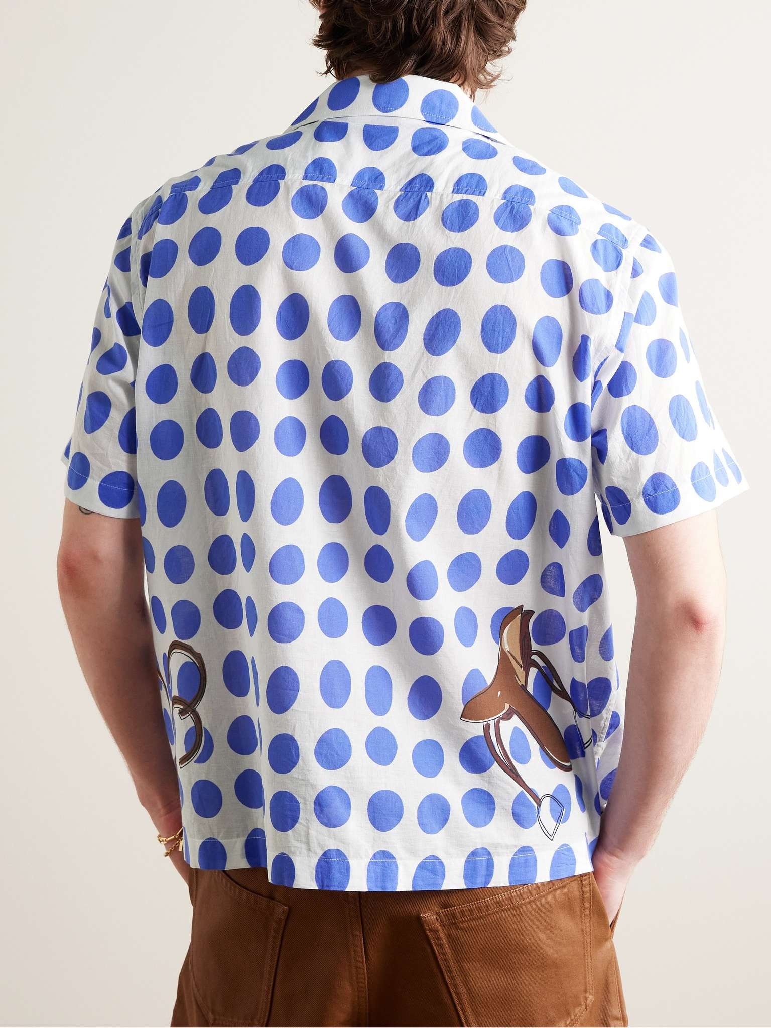 Jockey Dot Camp-Collar Printed Cotton-Voile Shirt - 4