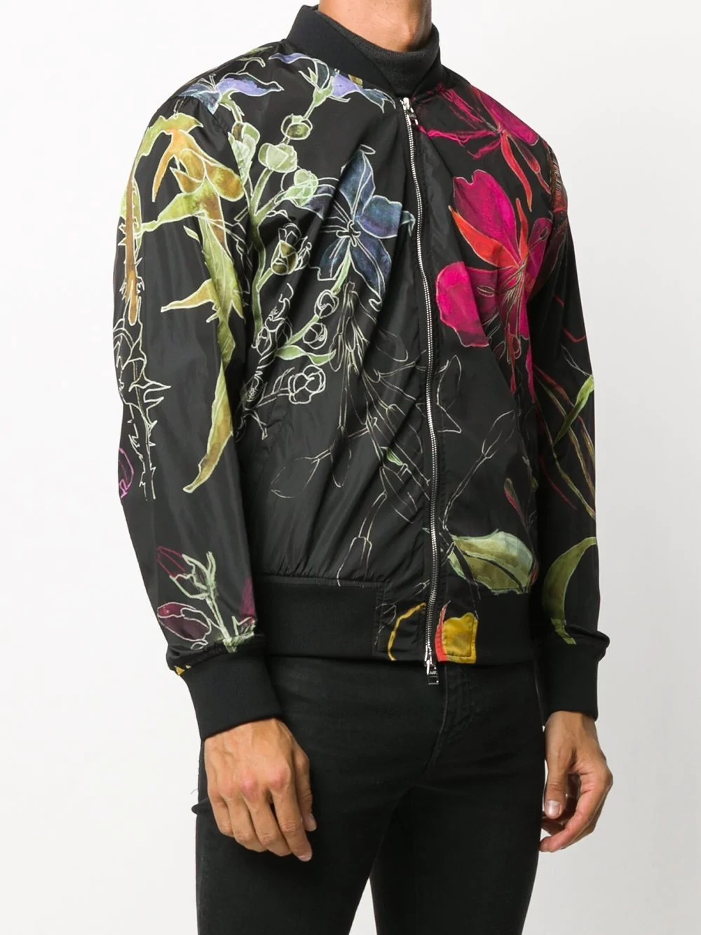 floral print bomber jacket - 3