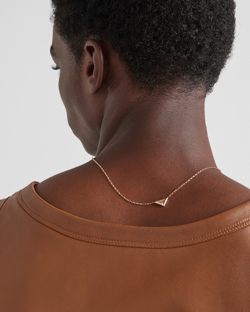 Eternal Gold necklace in pink gold with nano triangle pendant 6