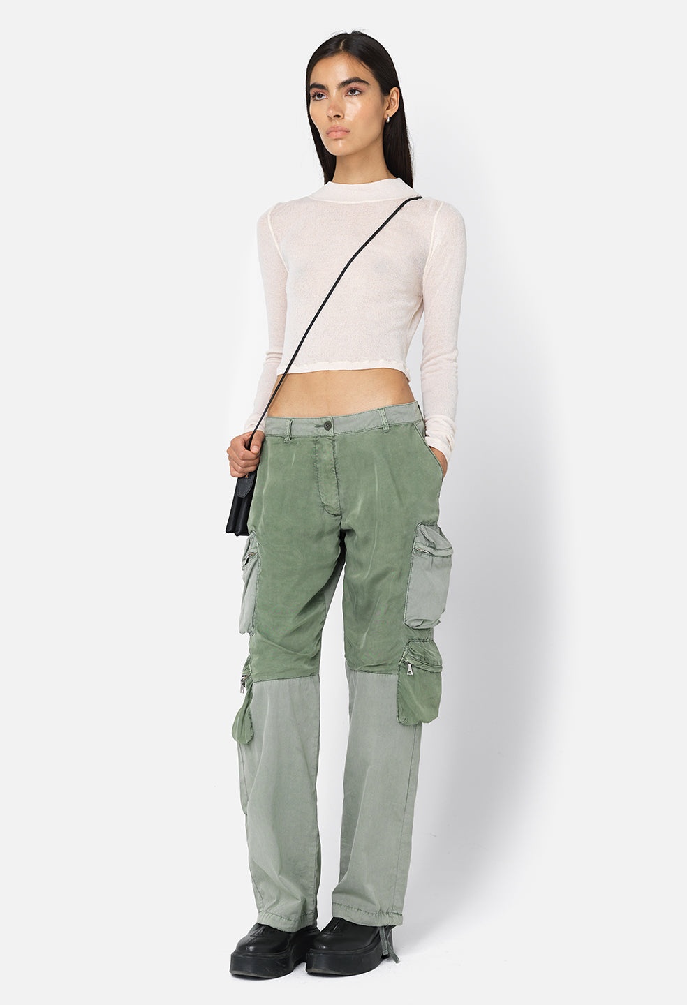 GAUZE RIB LS CROPPED TEE - 4