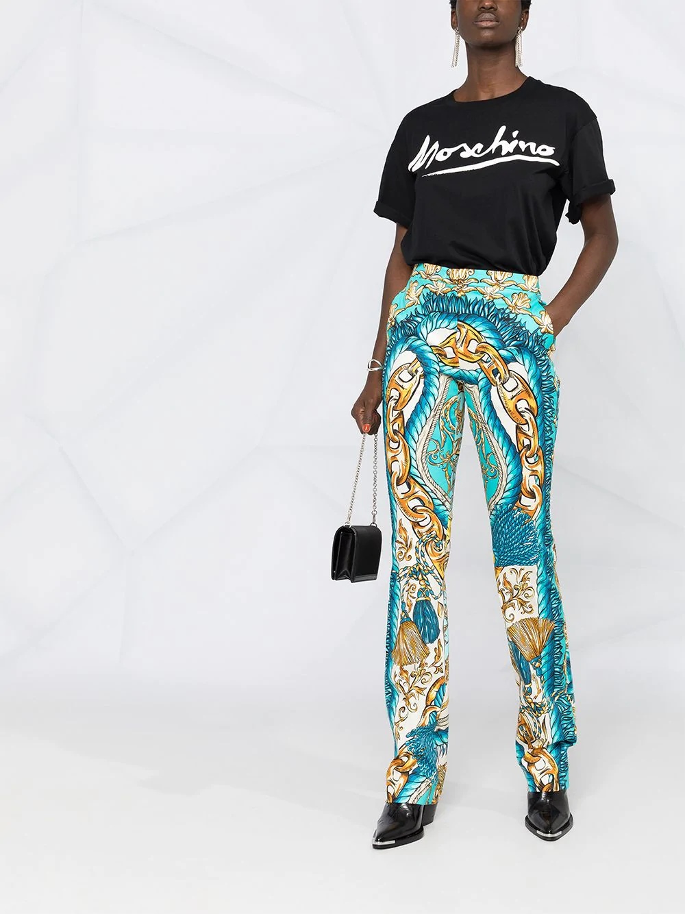 baroque-print trousers - 2