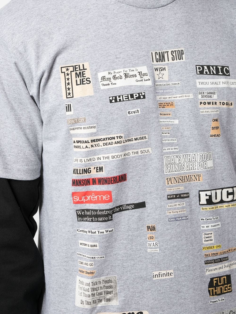 Supreme cutouts tee heather grey deals