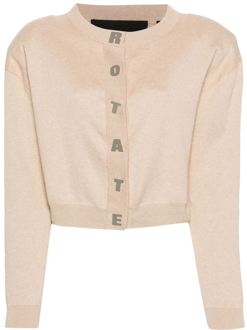 logo-lettering cardigan 1