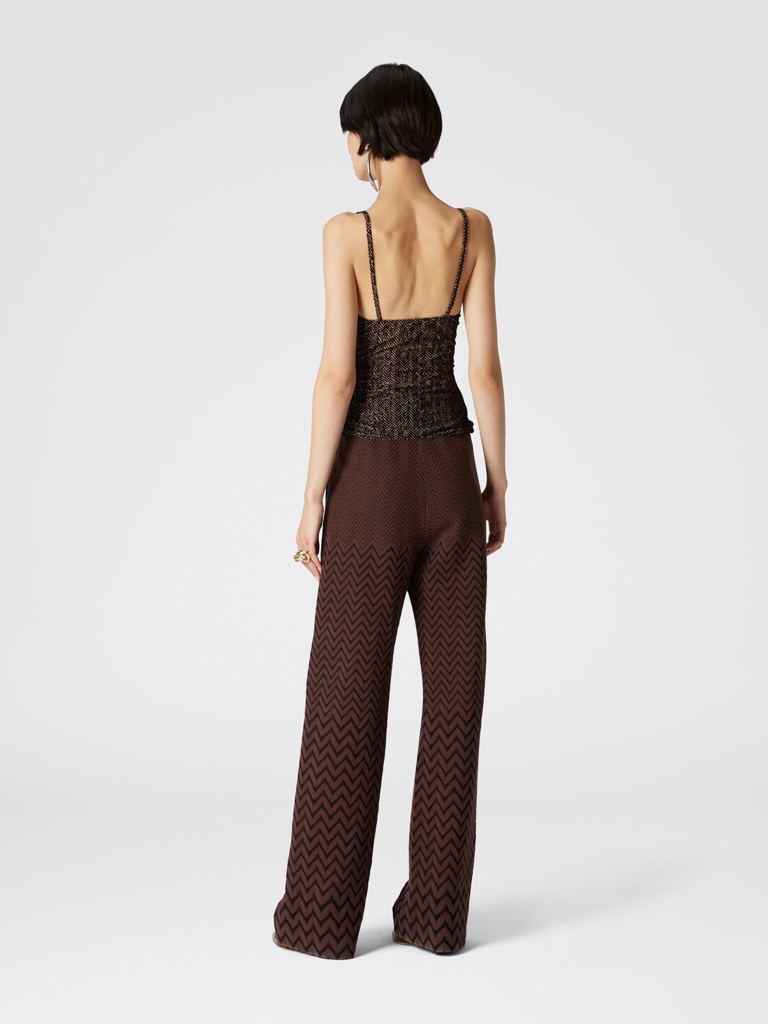 Zig zag tulle tank top with gathering - 3