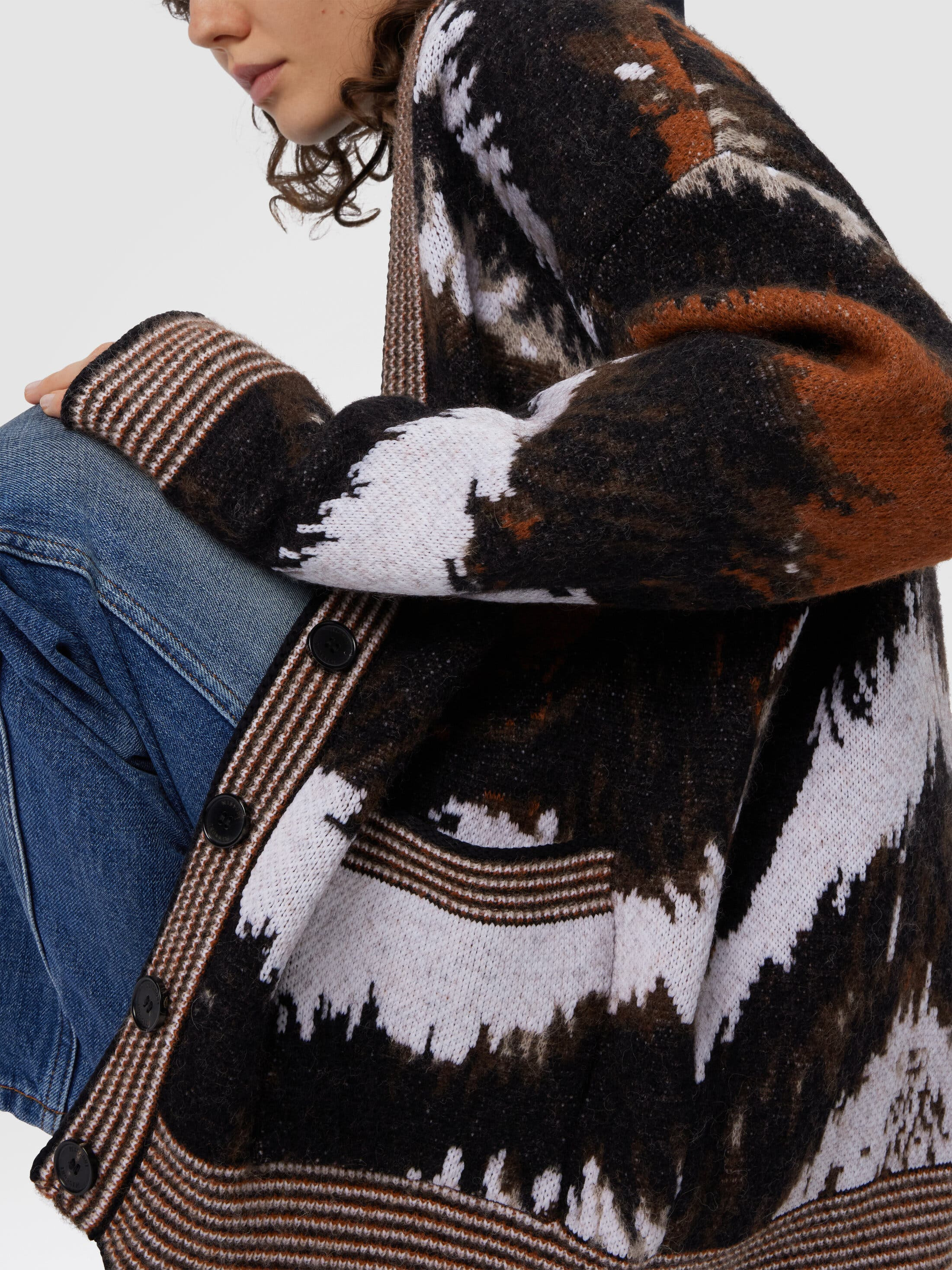 Missoni Oversized Cardigan In Tiger Pattern Knit in Rust & Black at Nordstrom - 4