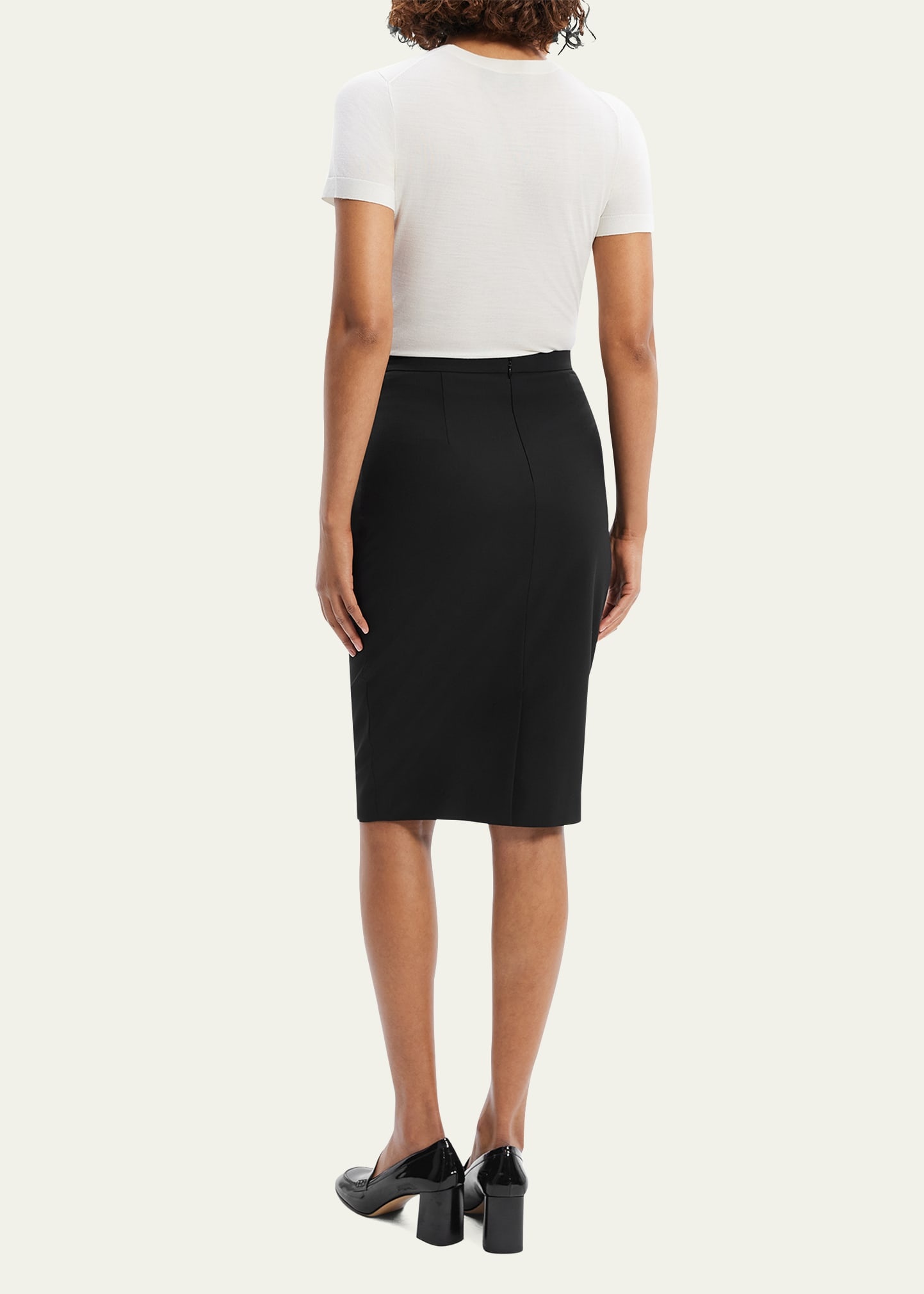 Traceable Wool Knee-Length Pencil Skirt - 3