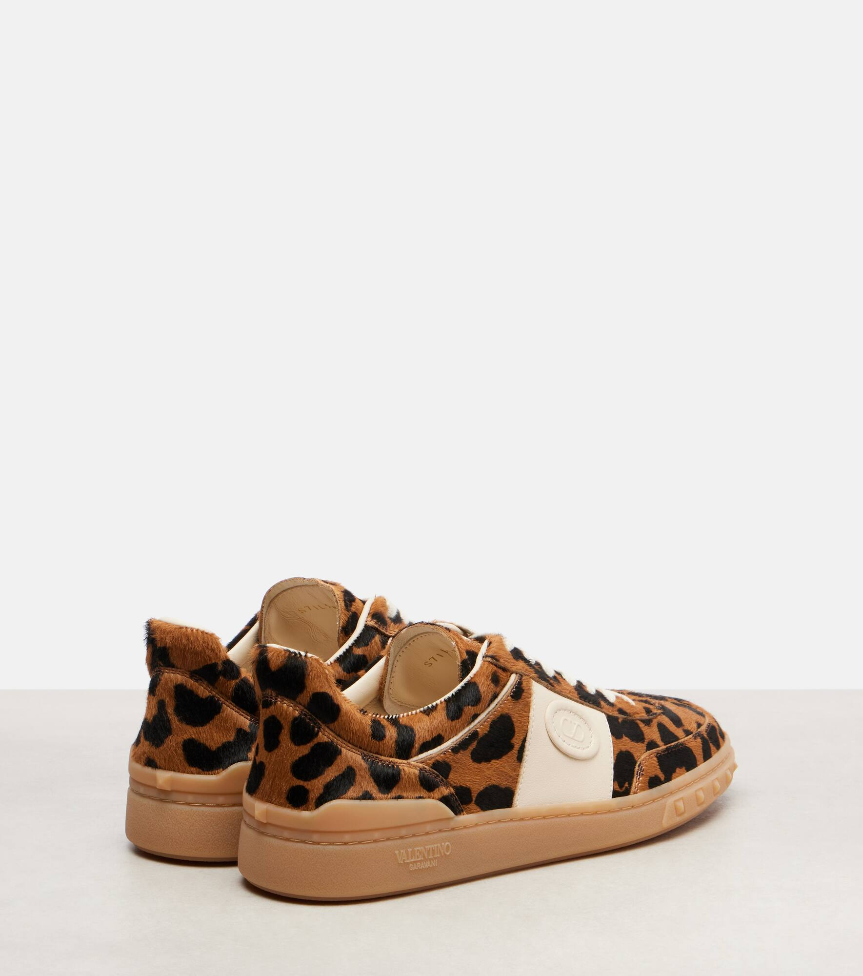 Upvillage leopard-print calf hair sneakers - 2