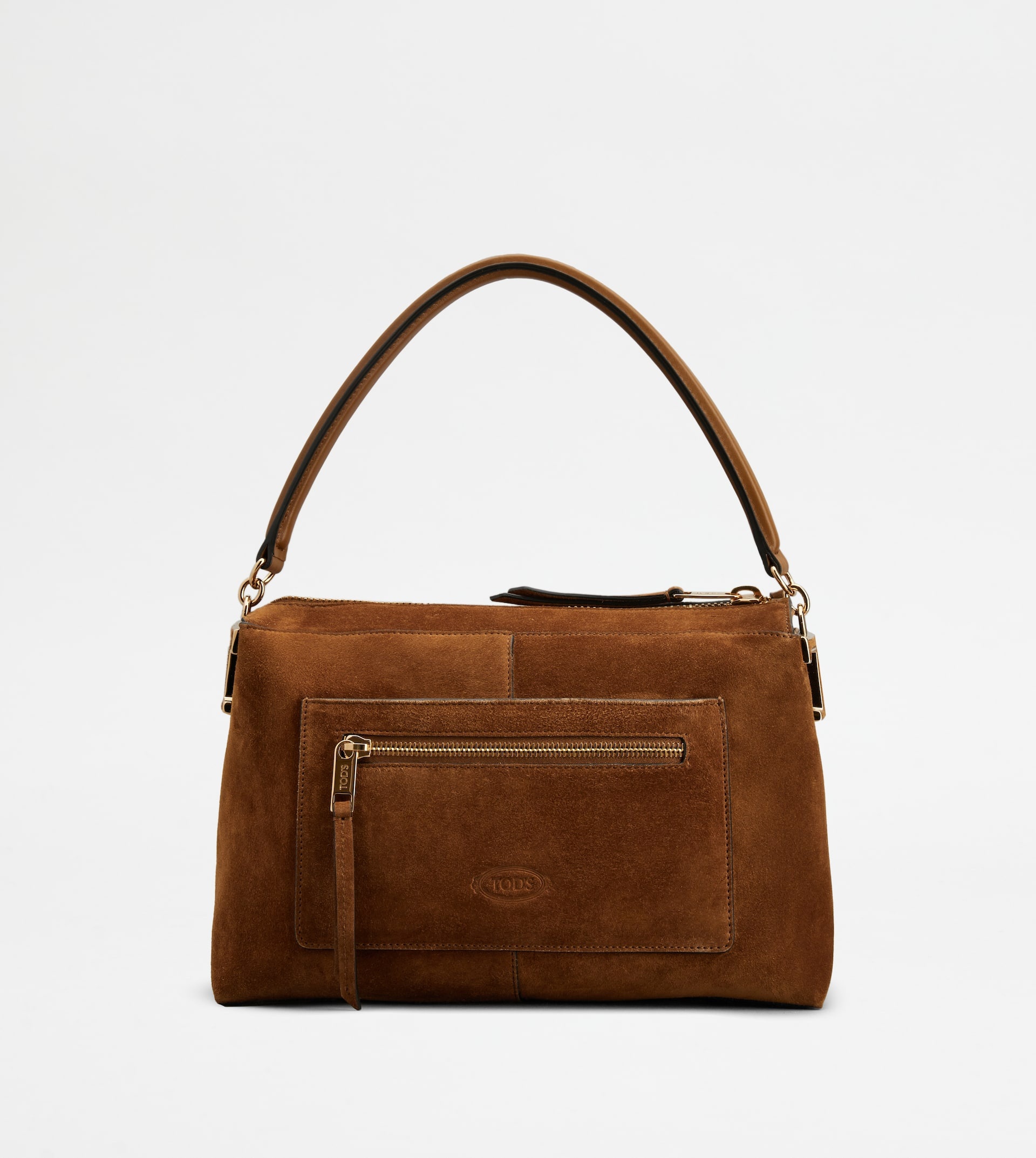 TOD'S T CASE BAULETTO IN SUEDE SMALL - BROWN - 4