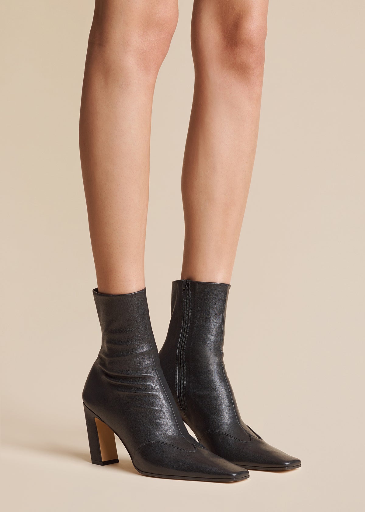 The Nevada Stretch High Boot in Black Nappa Leather - 5