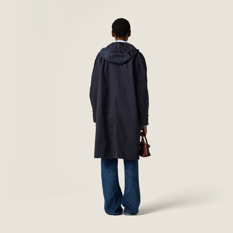 Single-breasted washed gabardine coat 3