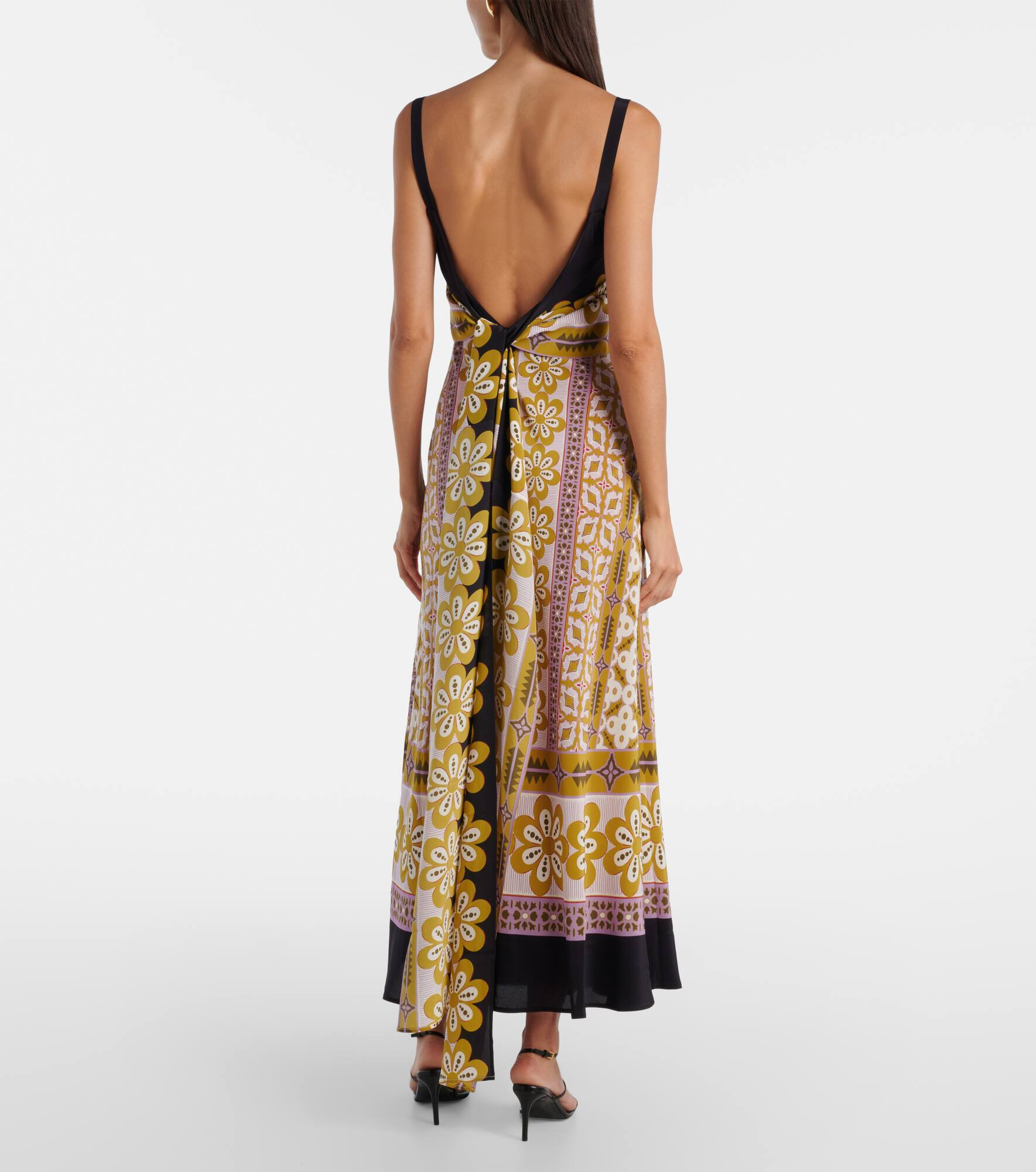 Printed silk crêpe de chine maxi dress - 3
