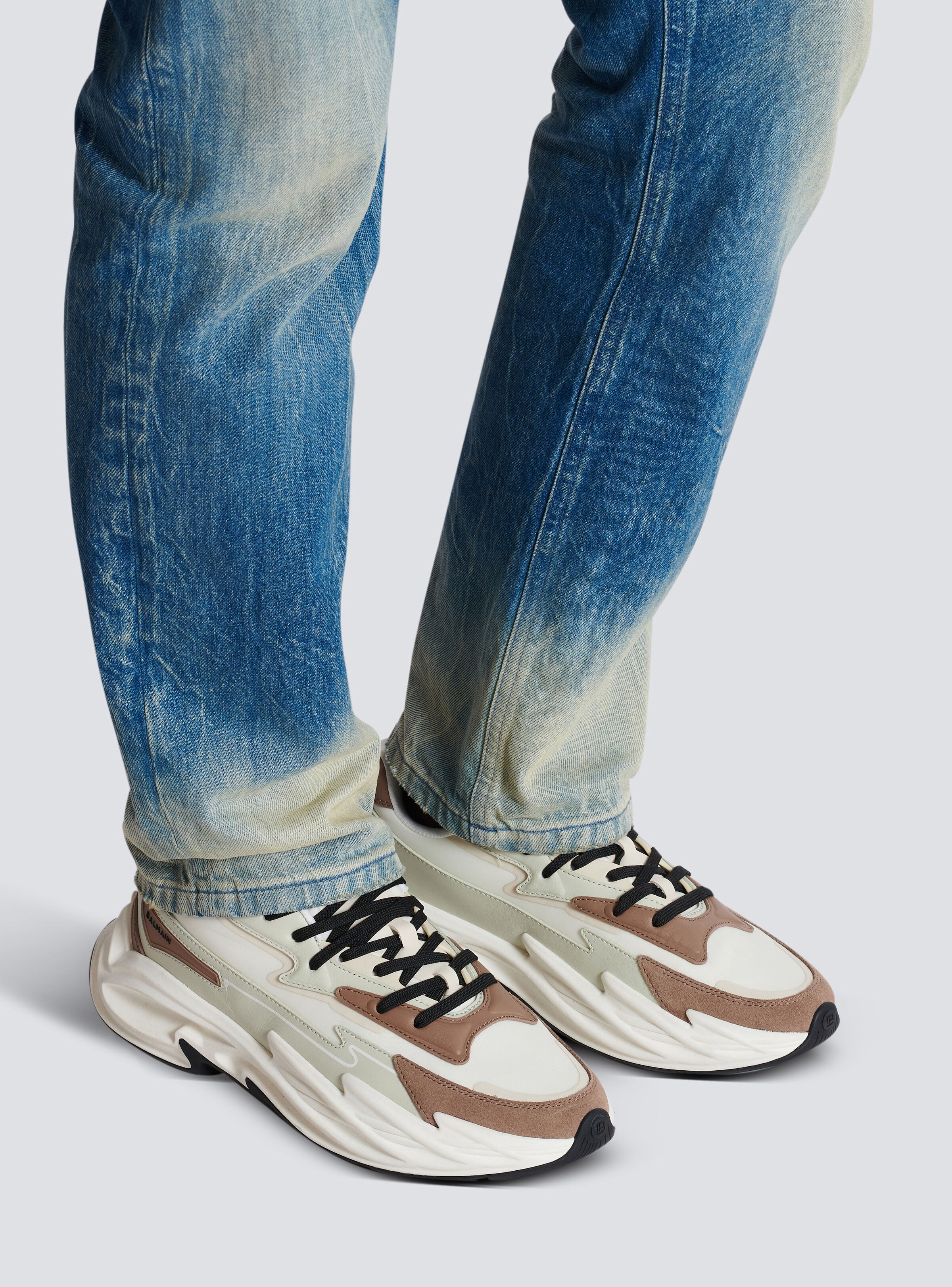Run-Row leather and nylon sneakers - 8