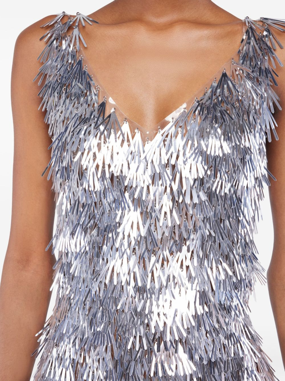 sequin fringe mini dress - 5