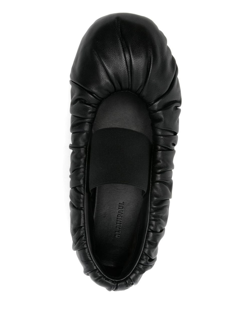 elasticated-band gathered leather ballet flats 4