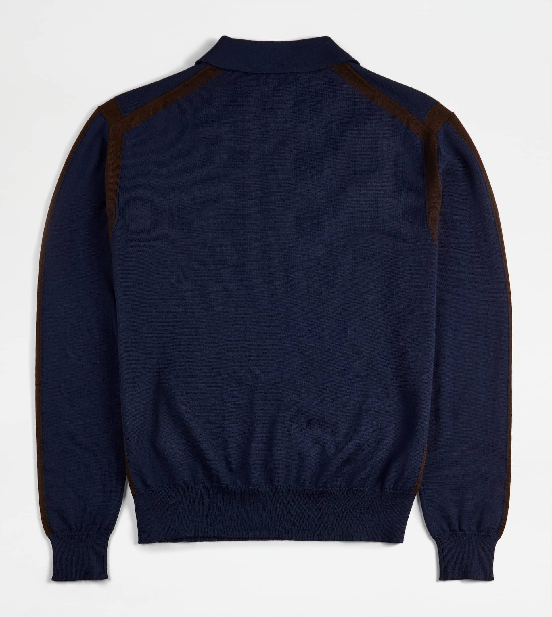 POLO SHIRT IN WOOL - BLUE, BROWN - 6