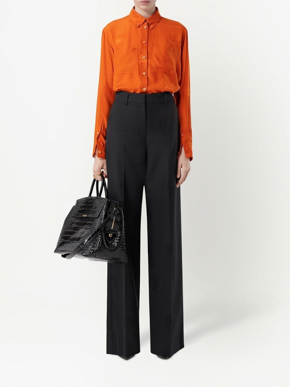 logo-embroidered long-sleeve shirt - 2