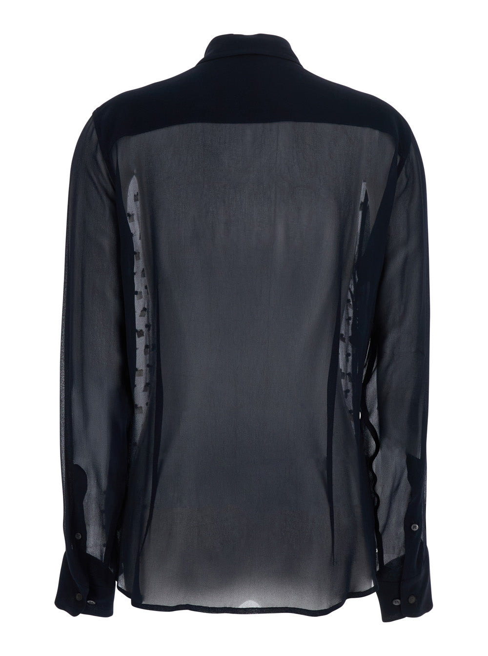 Dries Van Noten Women Blue Shirt With Pointed Collar And All-Over Crystal Application In Viscose Wom - 2