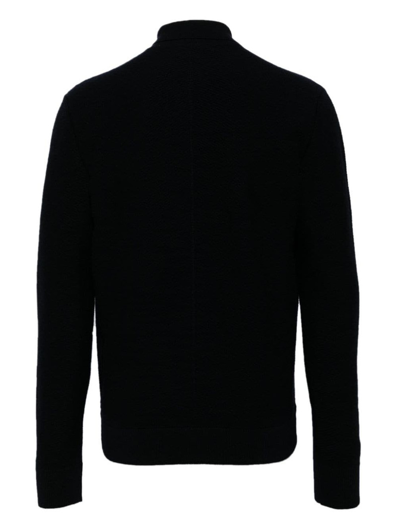 Brioni ribbed cashmere zip-front sweater outlook