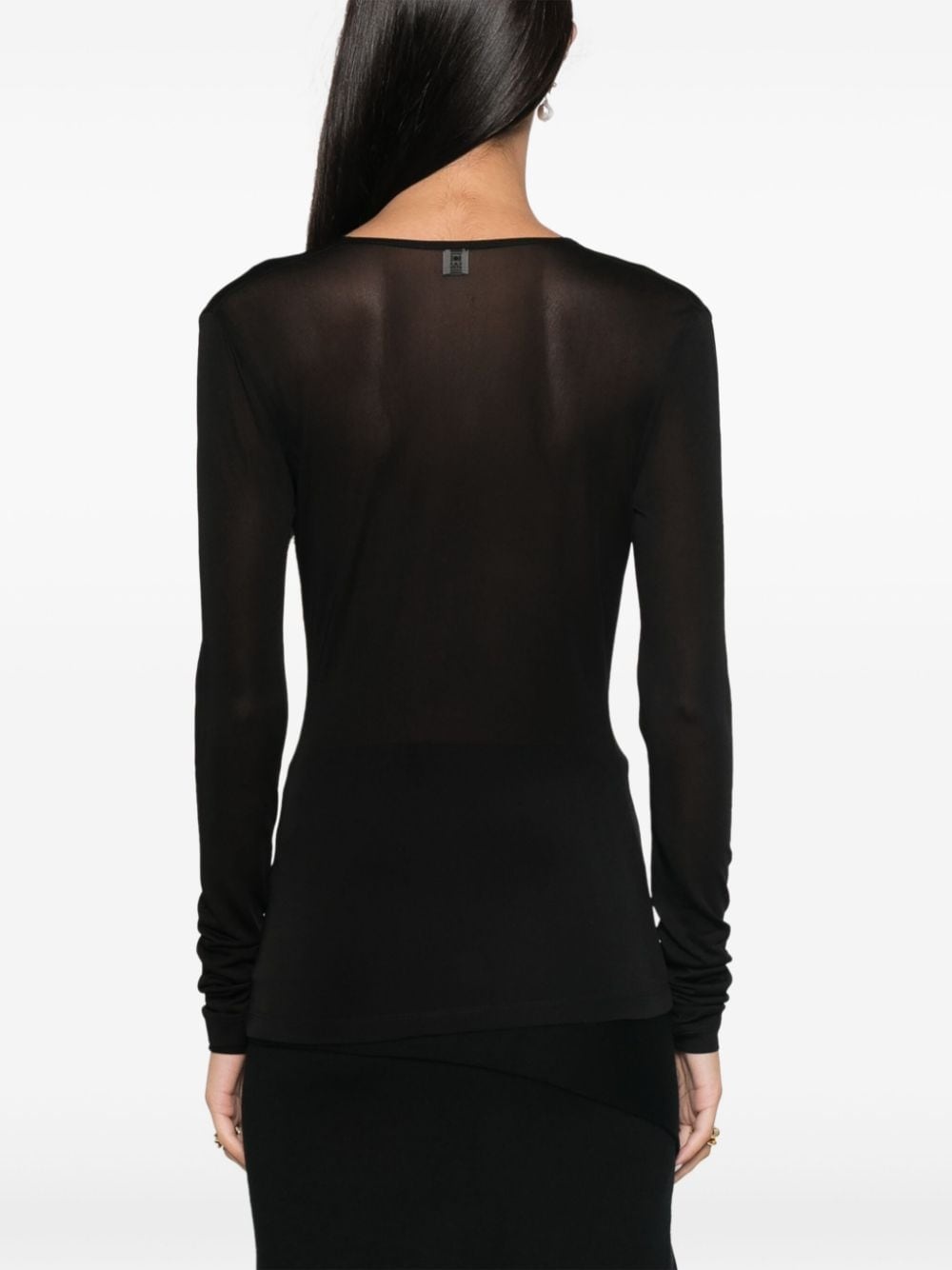 draped V-neck top - 4