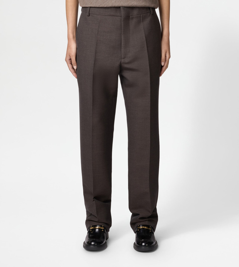 PANTS IN WOOL GABARDINE - BROWN 3