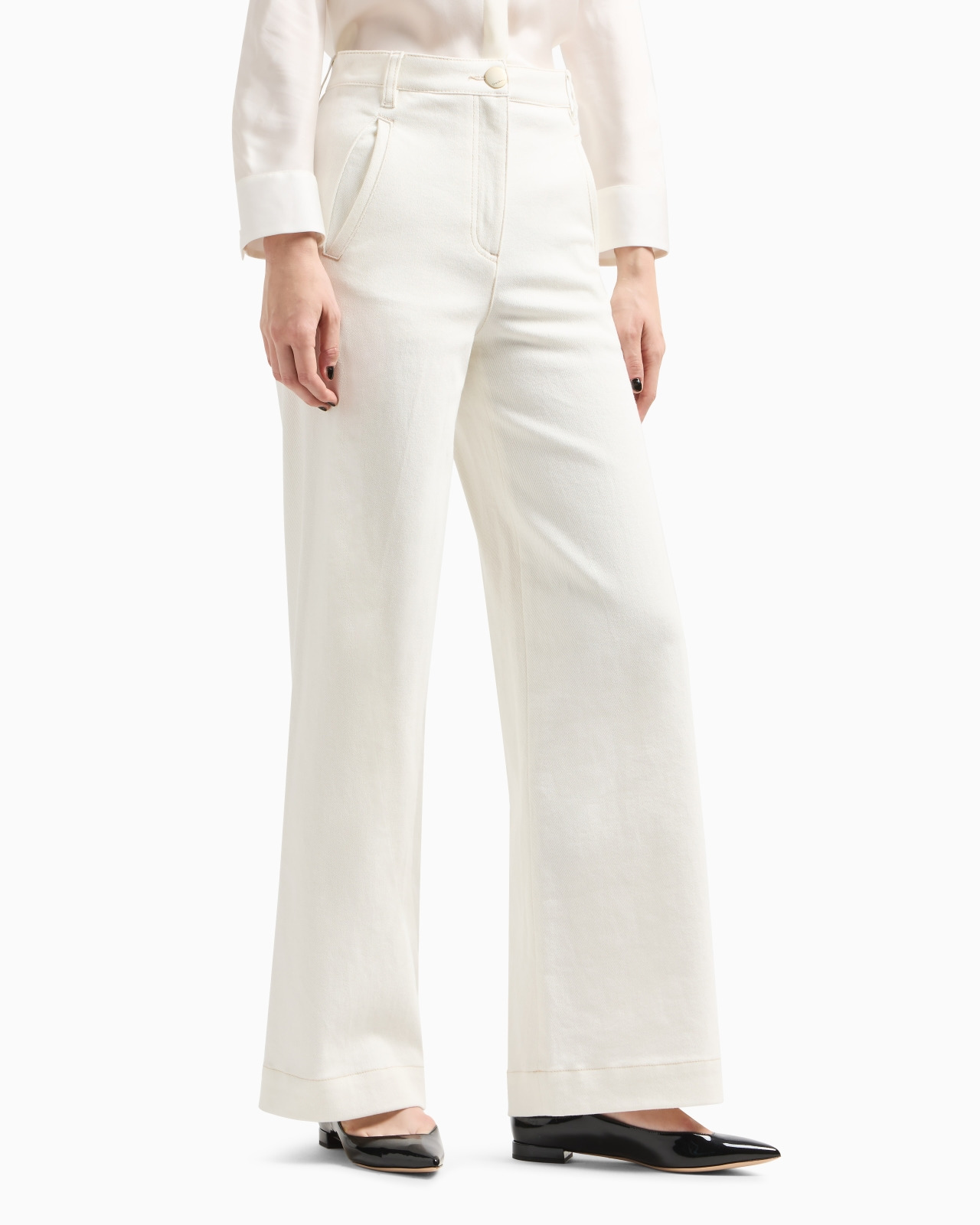 Denim Collection wide-leg trousers in stretch cotton denim - 2
