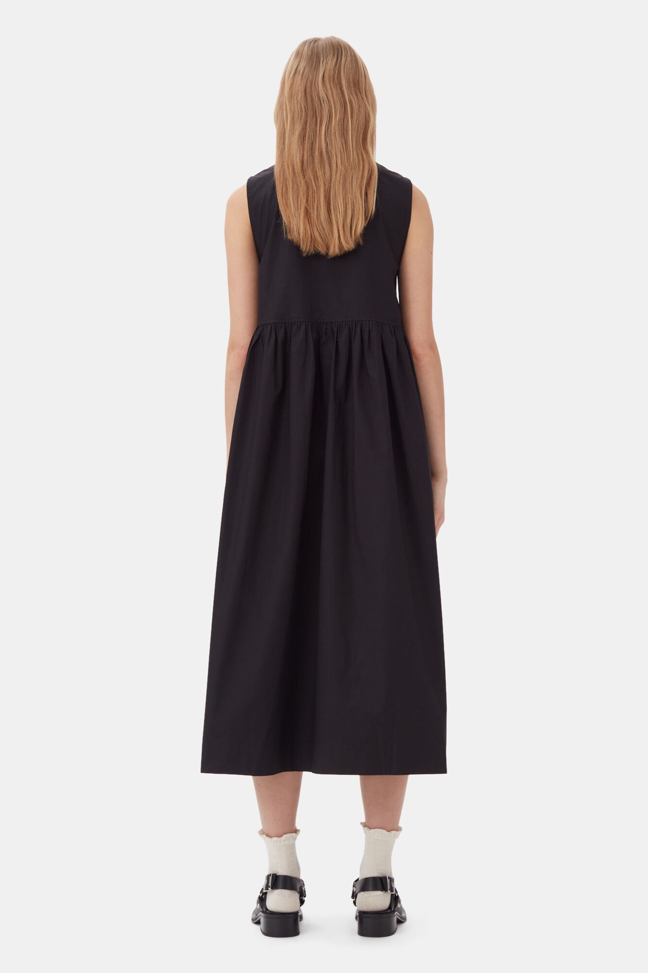 COTTON POPLIN MIDI DRESS - 5