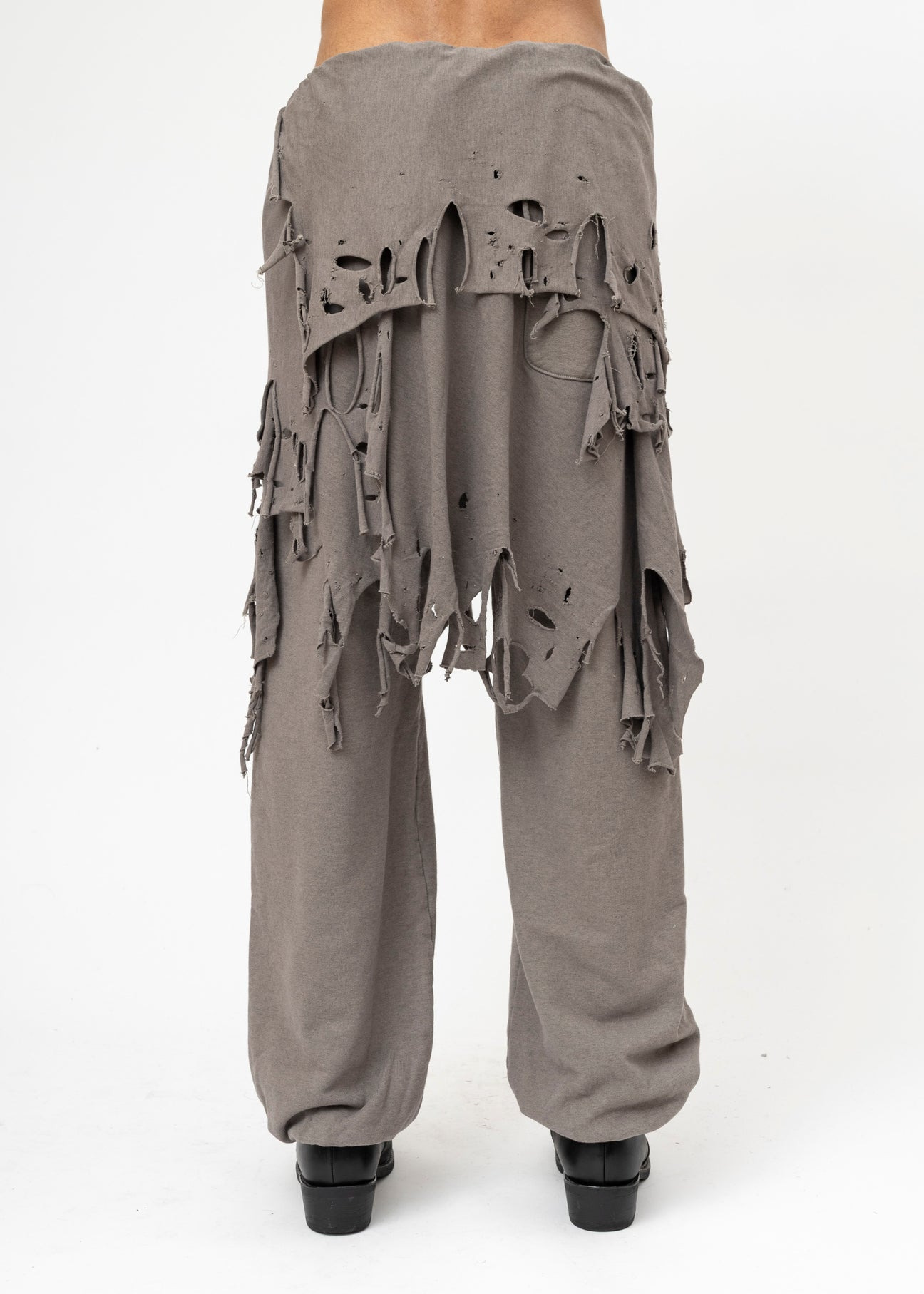 GREY DOUBLET PHANTOM FRAYED SWEATPANTS - 3