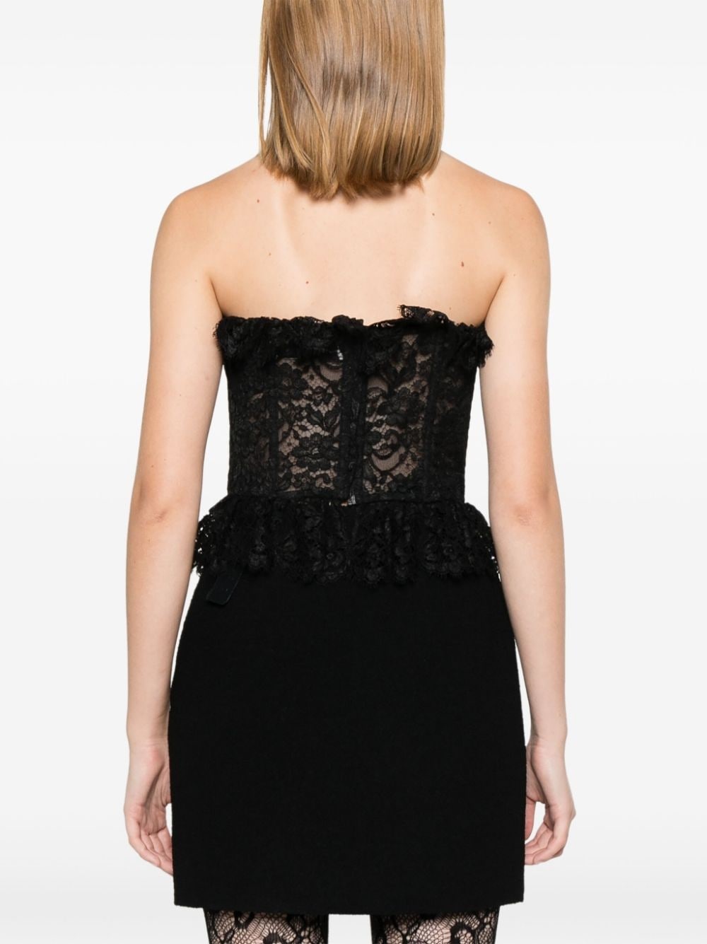 bow-detail lace bustier top - 4
