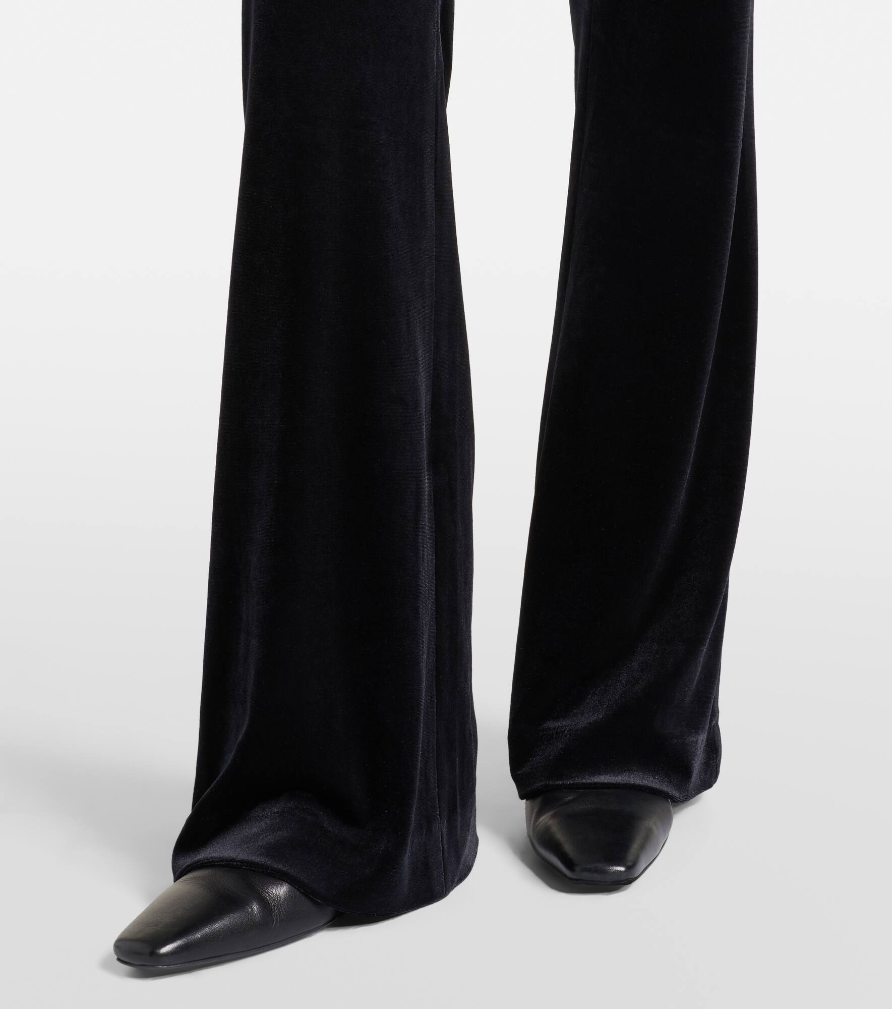 Soft Elegance high-rise velvet flared pants - 5
