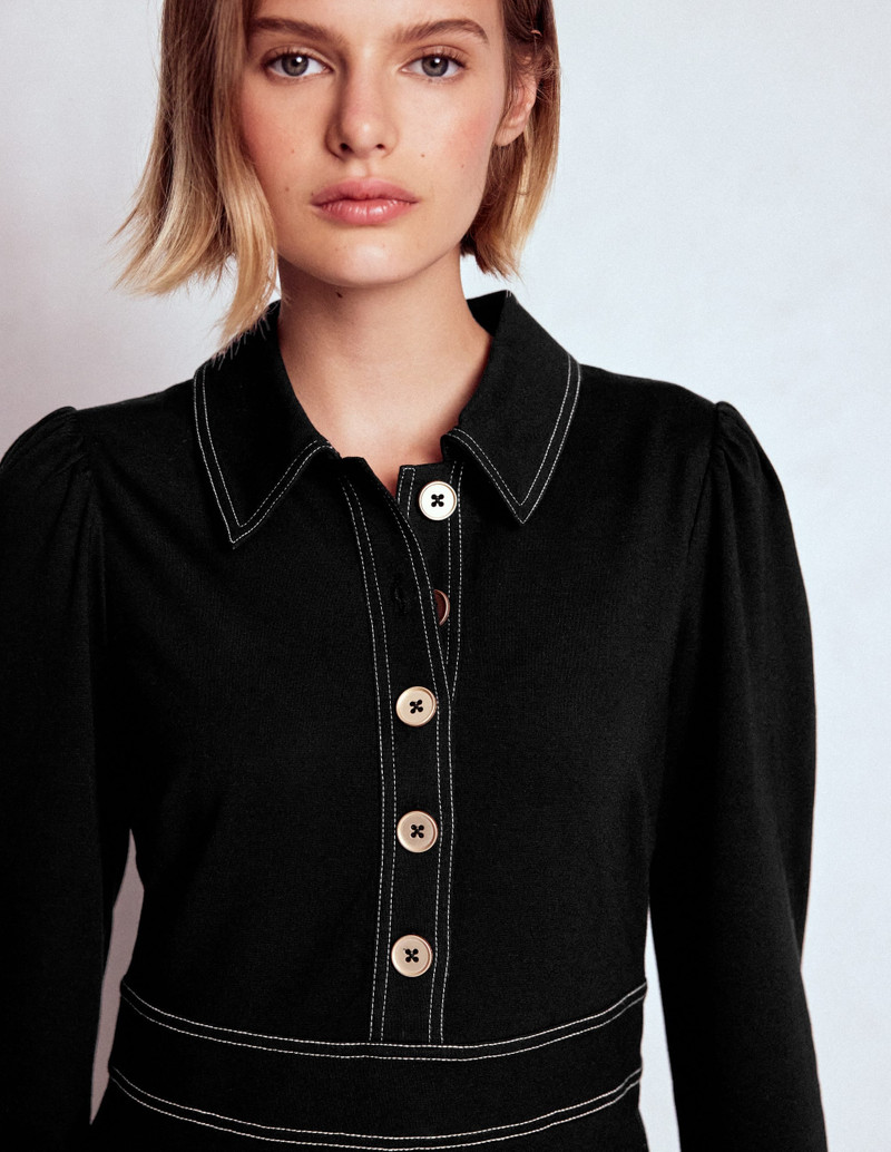 Nicolette Long Sleeve Dress-Black 4