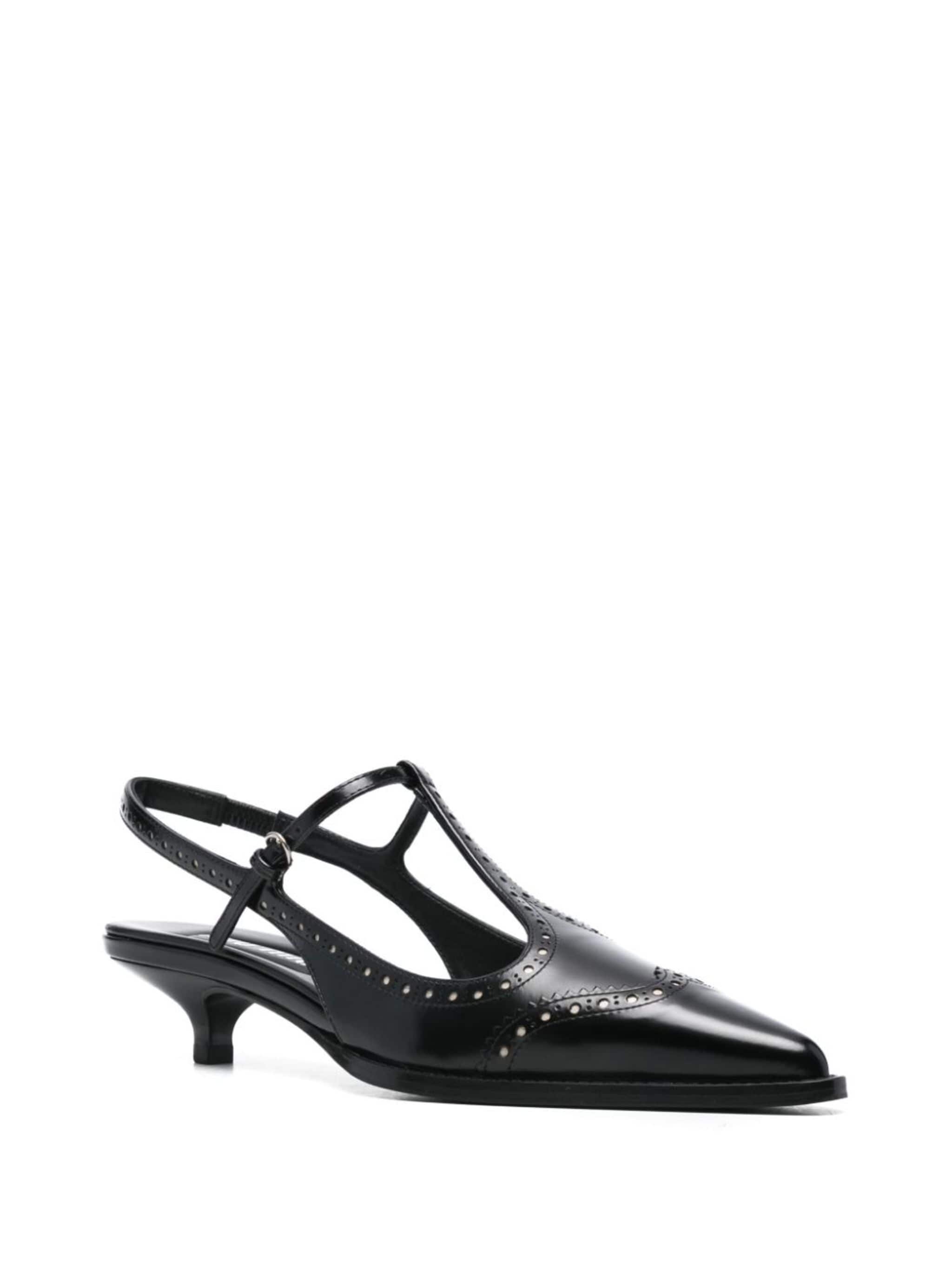 35mm Brogue-trim slingback pumps - 2