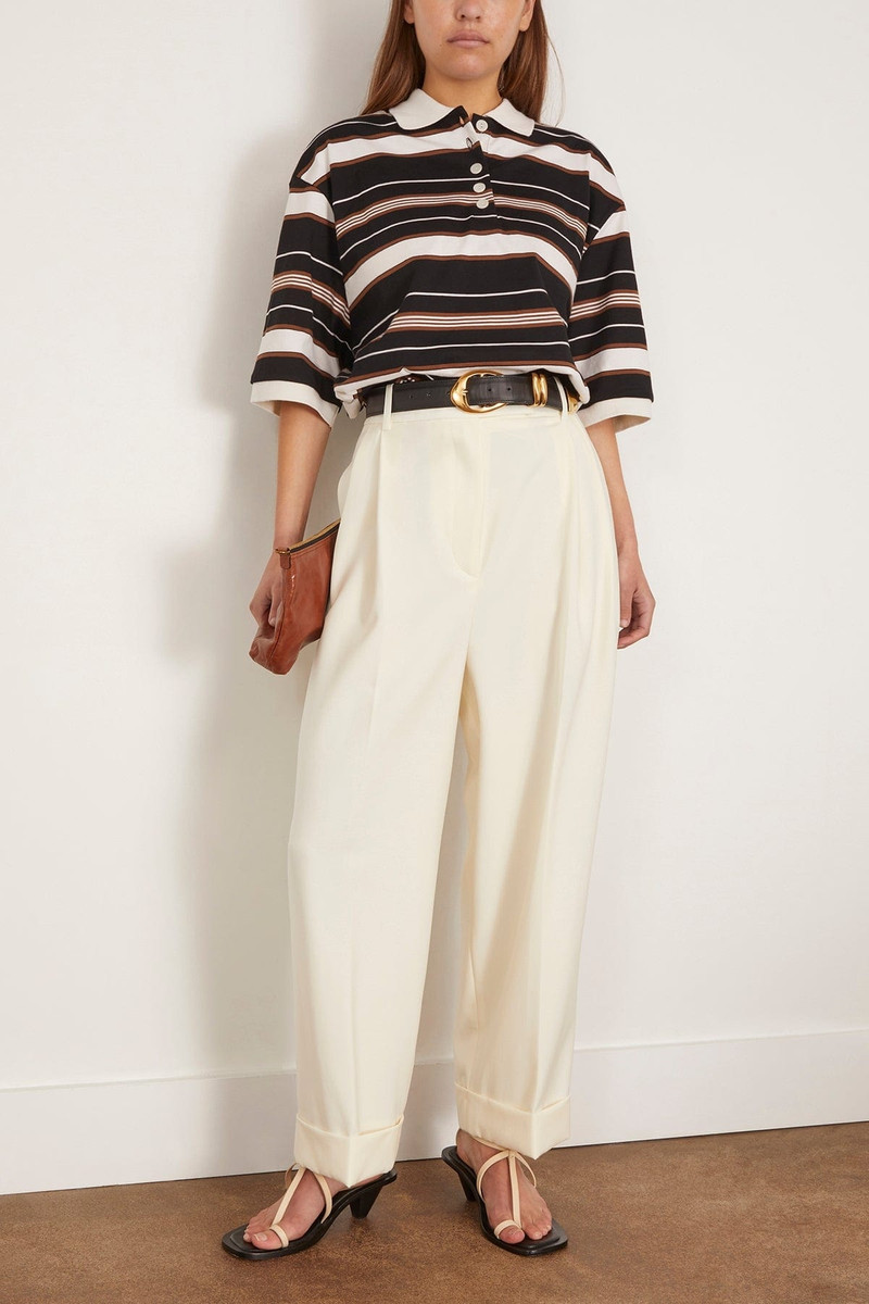 RÓHE High Waisted Tailored Trousers in Off White outlook