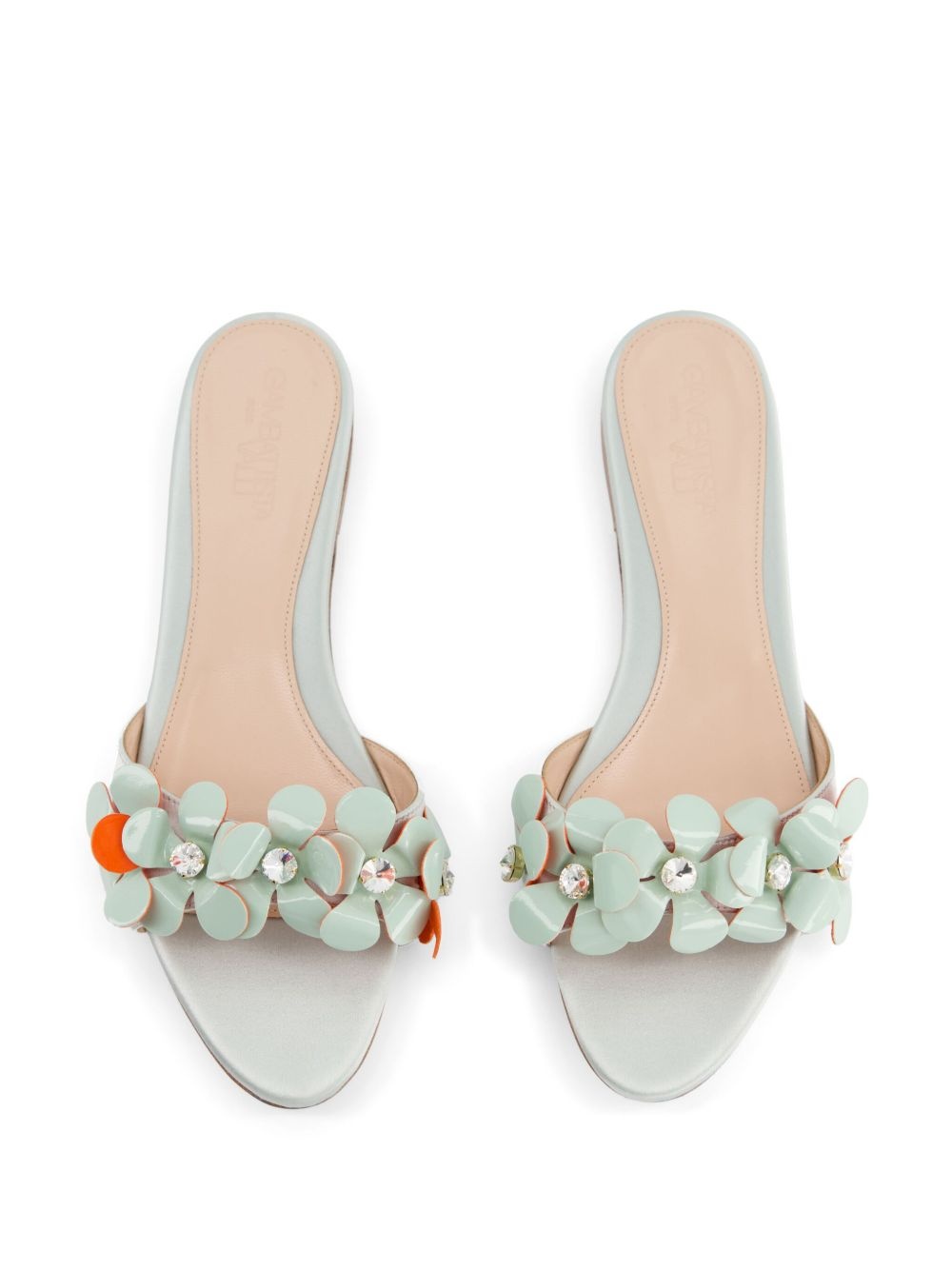 floral-appliqué slides - 3