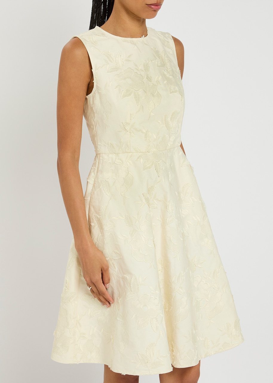 Moncler Floral-jacquard Cotton-twill Mini Dress - 2
