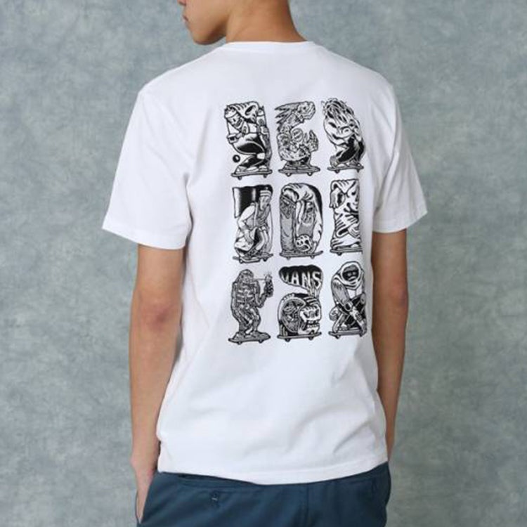 Men's Vans Asian Artist Crossover Series Pattern Printing Short Sleeve White VN0A4P5FWHT - 4