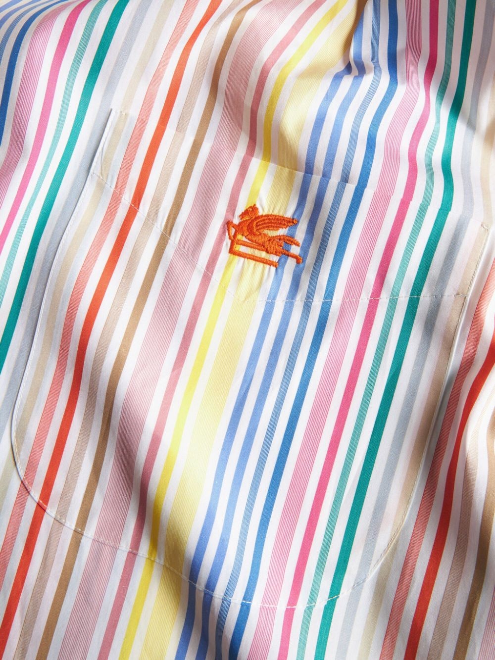 Pegaso-embroidery striped cotton shirt - 6