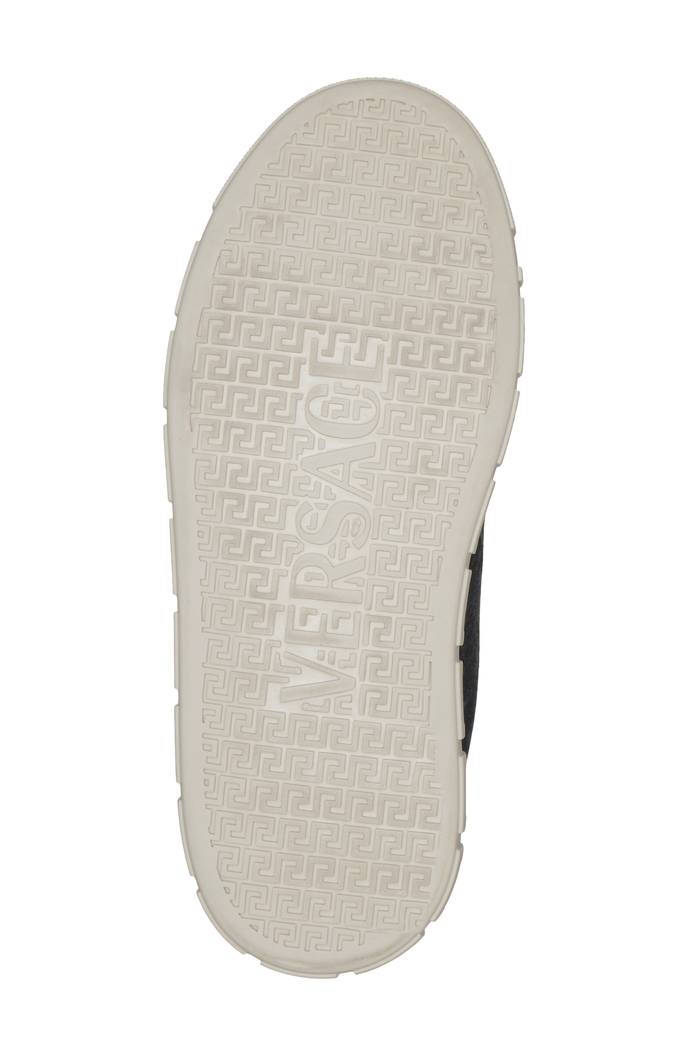 Versace Barroco Greca Jacquard Low Top Sneaker in Black/Off White at Nordstrom - 6