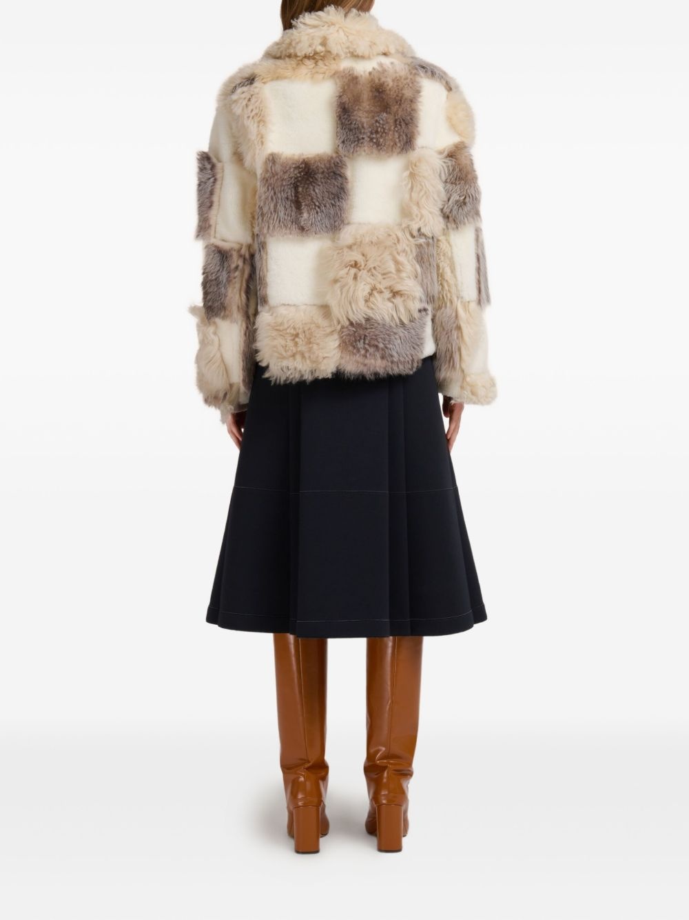 patchwork fur jacket - 3