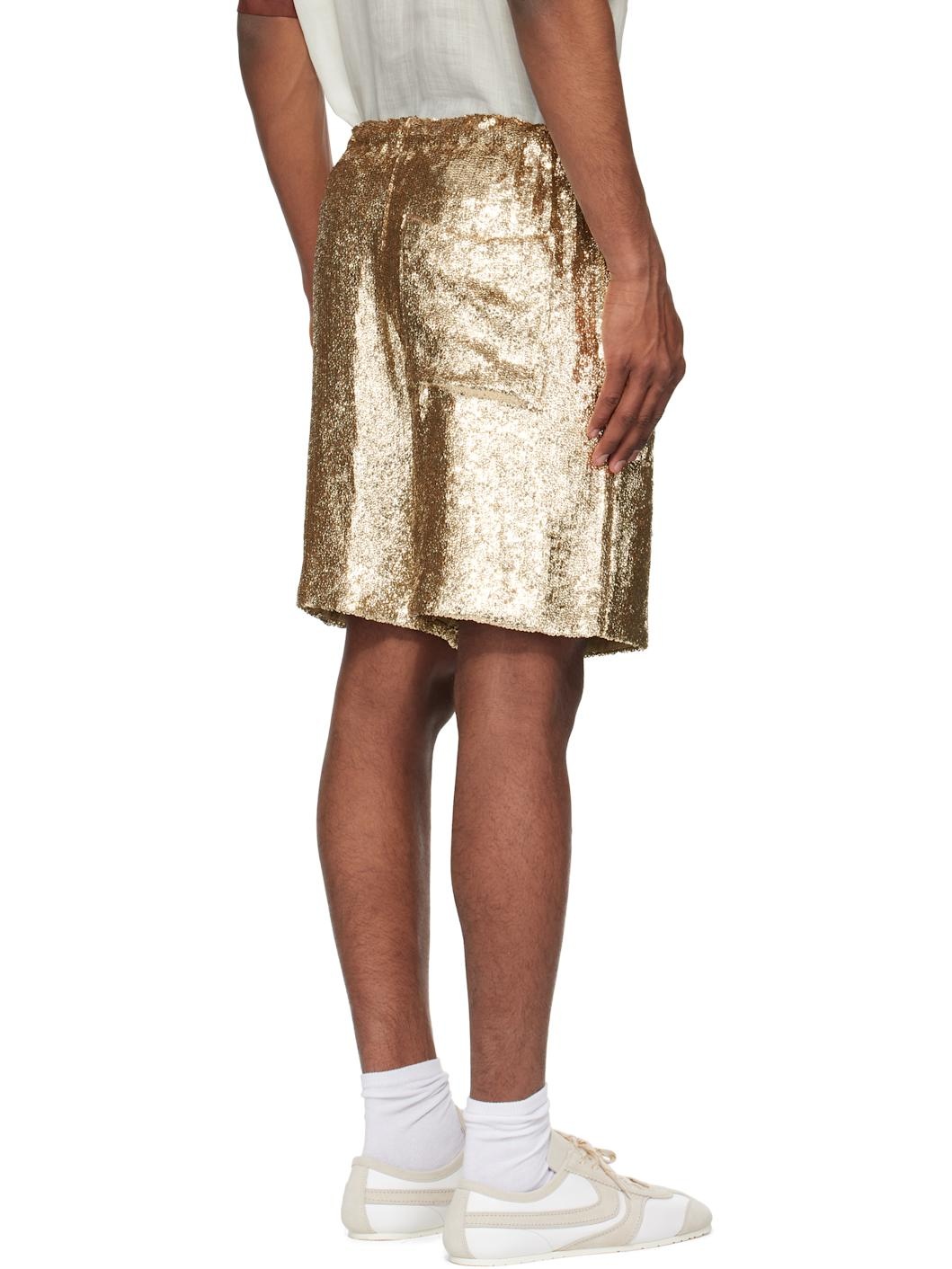 Gold Sequinned Shorts - 3