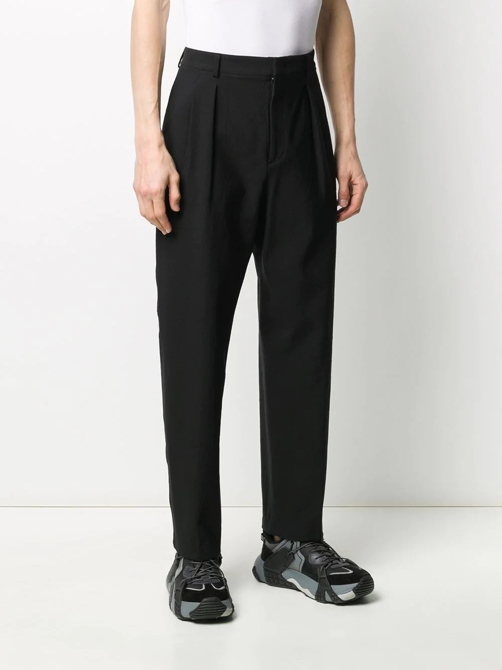 pleat detail tailored trousers - 3