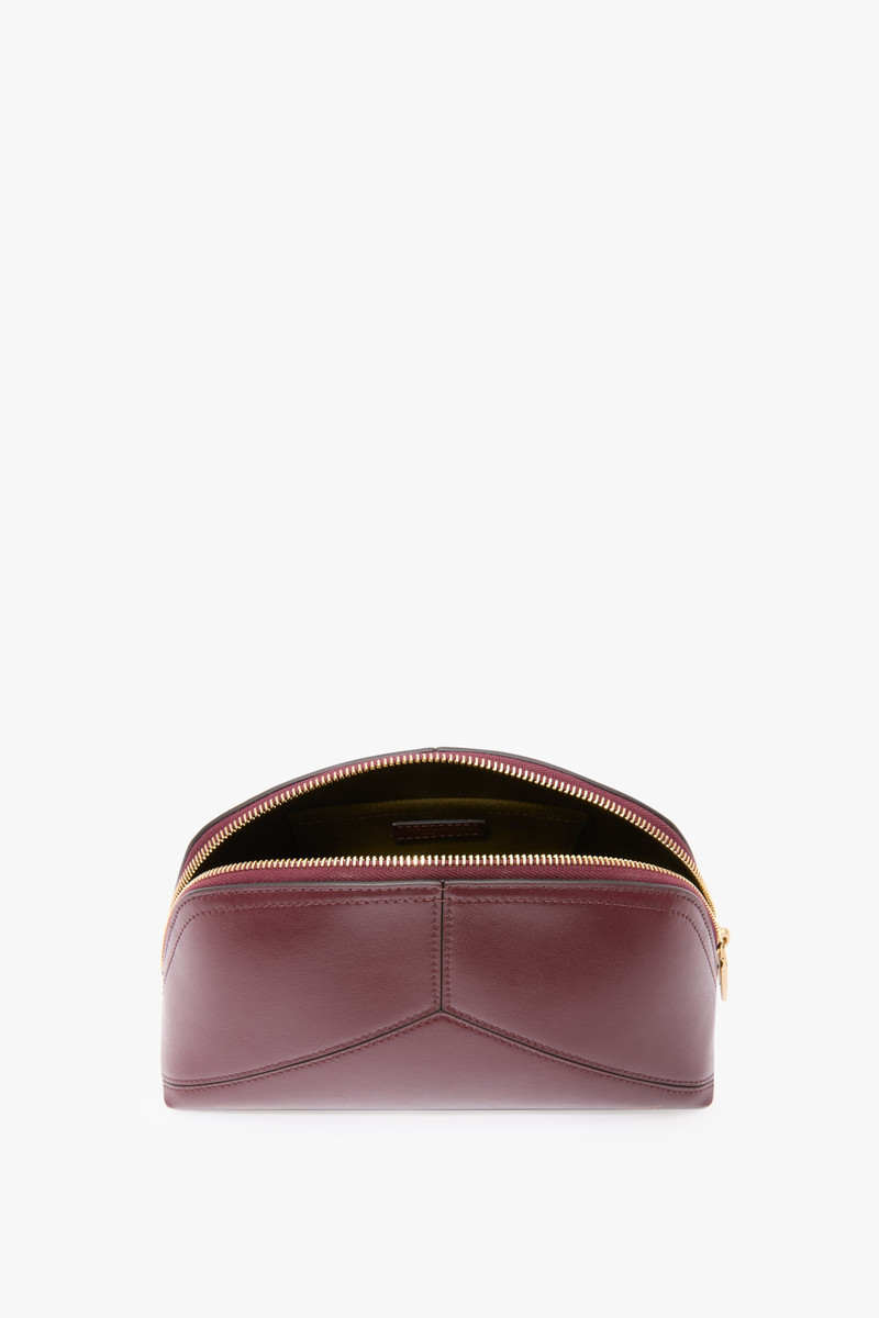 Victoria Large Travel Pouch In Burgundy Leather 3