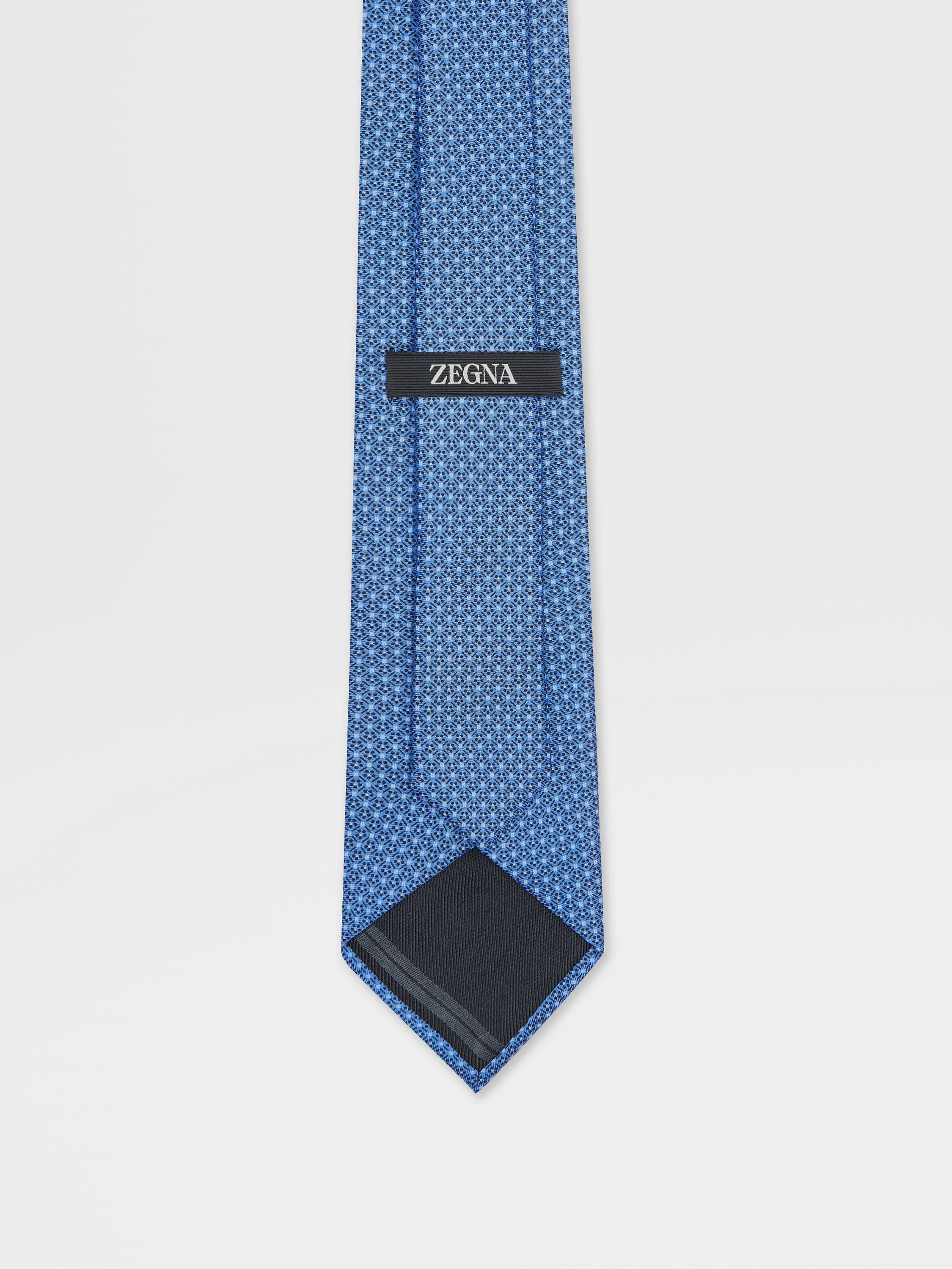 DARK BLUE SILK TIE - 3